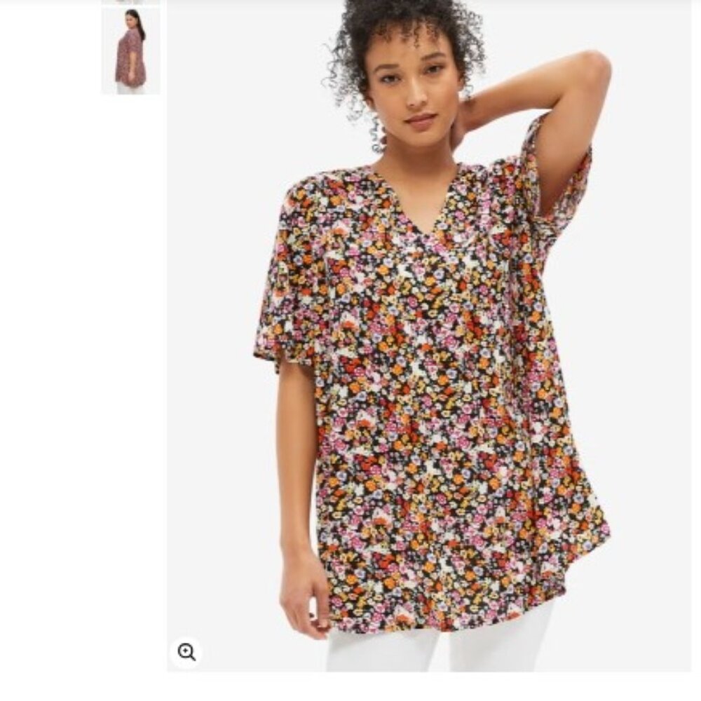NEW! Ellos Short Sleeve Inverted Pleat Tunic - Size 22/24